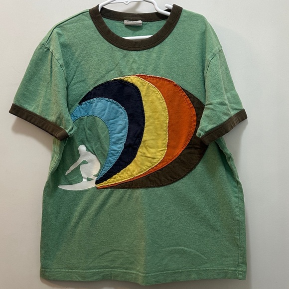 Mini Boden Green Surf Wave Kids T-Shirt Size 9-10 Y - Picture 1 of 4